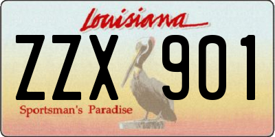 LA license plate ZZX901