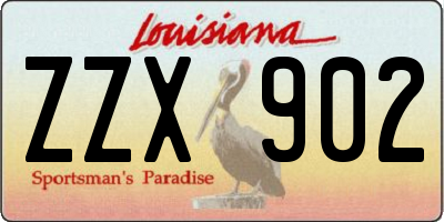 LA license plate ZZX902