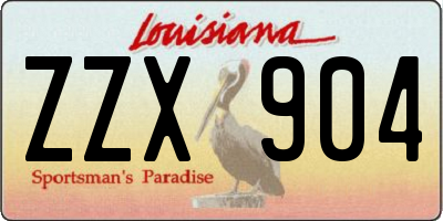 LA license plate ZZX904