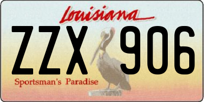 LA license plate ZZX906