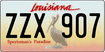 LA license plate ZZX907