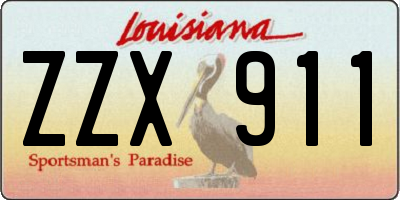 LA license plate ZZX911