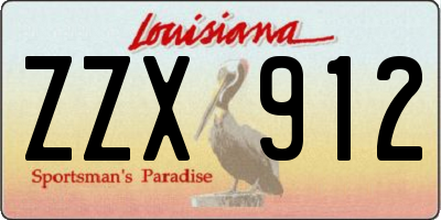 LA license plate ZZX912