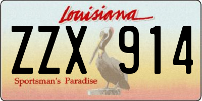 LA license plate ZZX914