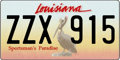 LA license plate ZZX915