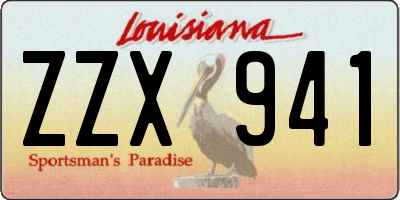 LA license plate ZZX941