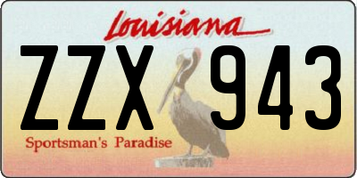 LA license plate ZZX943