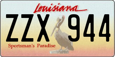 LA license plate ZZX944