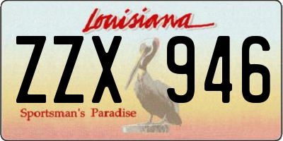 LA license plate ZZX946