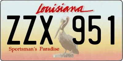 LA license plate ZZX951