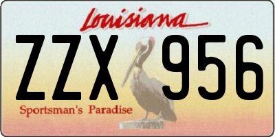 LA license plate ZZX956