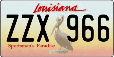LA license plate ZZX966