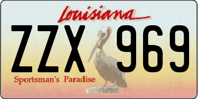 LA license plate ZZX969
