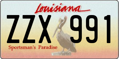 LA license plate ZZX991