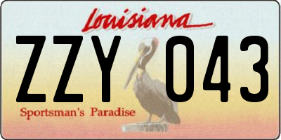 LA license plate ZZY043