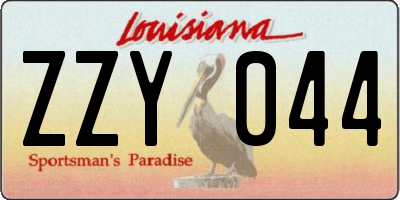 LA license plate ZZY044