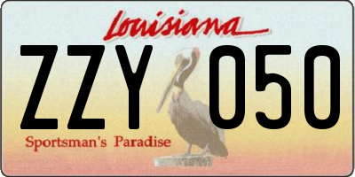 LA license plate ZZY050