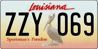 LA license plate ZZY069