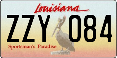 LA license plate ZZY084