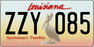 LA license plate ZZY085