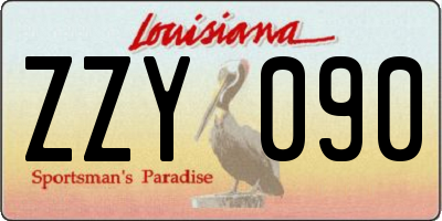 LA license plate ZZY090