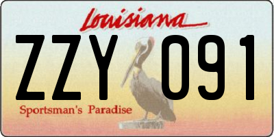 LA license plate ZZY091