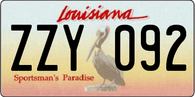 LA license plate ZZY092