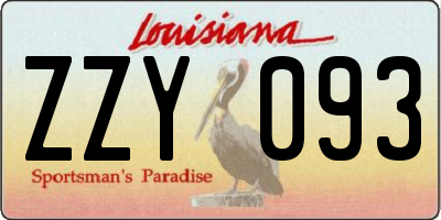 LA license plate ZZY093