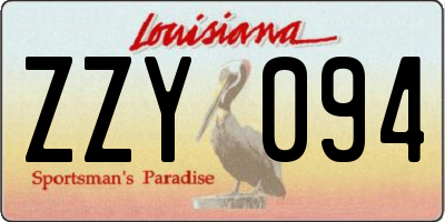LA license plate ZZY094