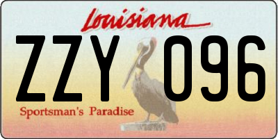 LA license plate ZZY096