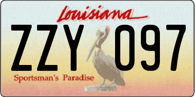 LA license plate ZZY097