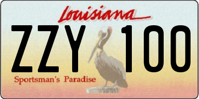 LA license plate ZZY100