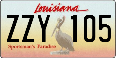 LA license plate ZZY105