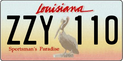 LA license plate ZZY110