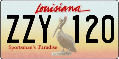 LA license plate ZZY120