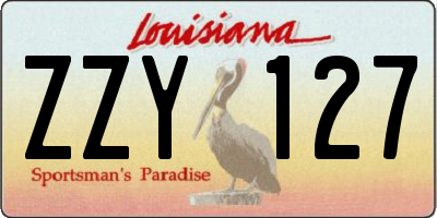 LA license plate ZZY127