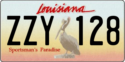 LA license plate ZZY128