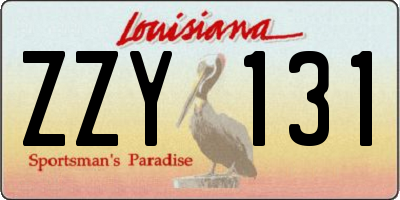 LA license plate ZZY131