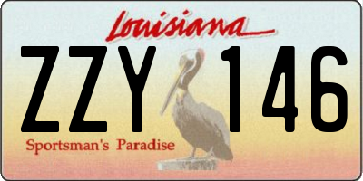 LA license plate ZZY146