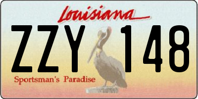 LA license plate ZZY148