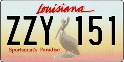 LA license plate ZZY151