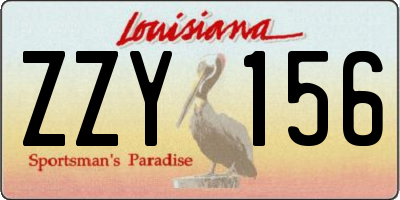 LA license plate ZZY156