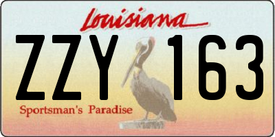 LA license plate ZZY163