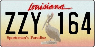 LA license plate ZZY164