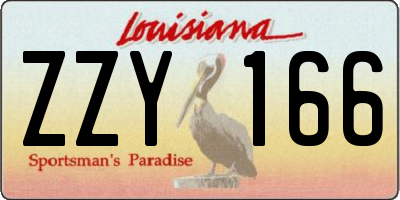 LA license plate ZZY166