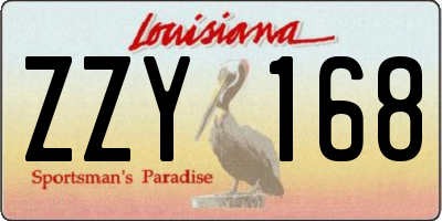 LA license plate ZZY168