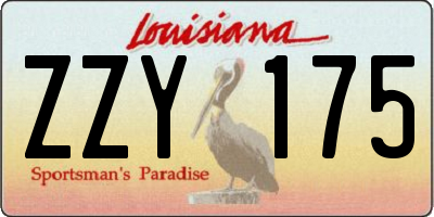 LA license plate ZZY175