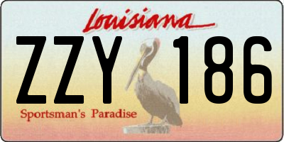 LA license plate ZZY186