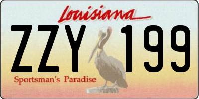 LA license plate ZZY199