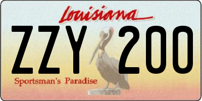 LA license plate ZZY200